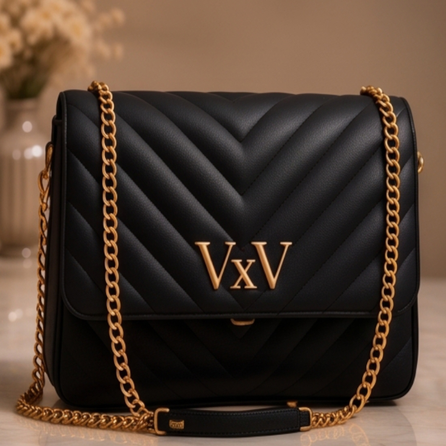VxV Quilted Gold-Chain Flap